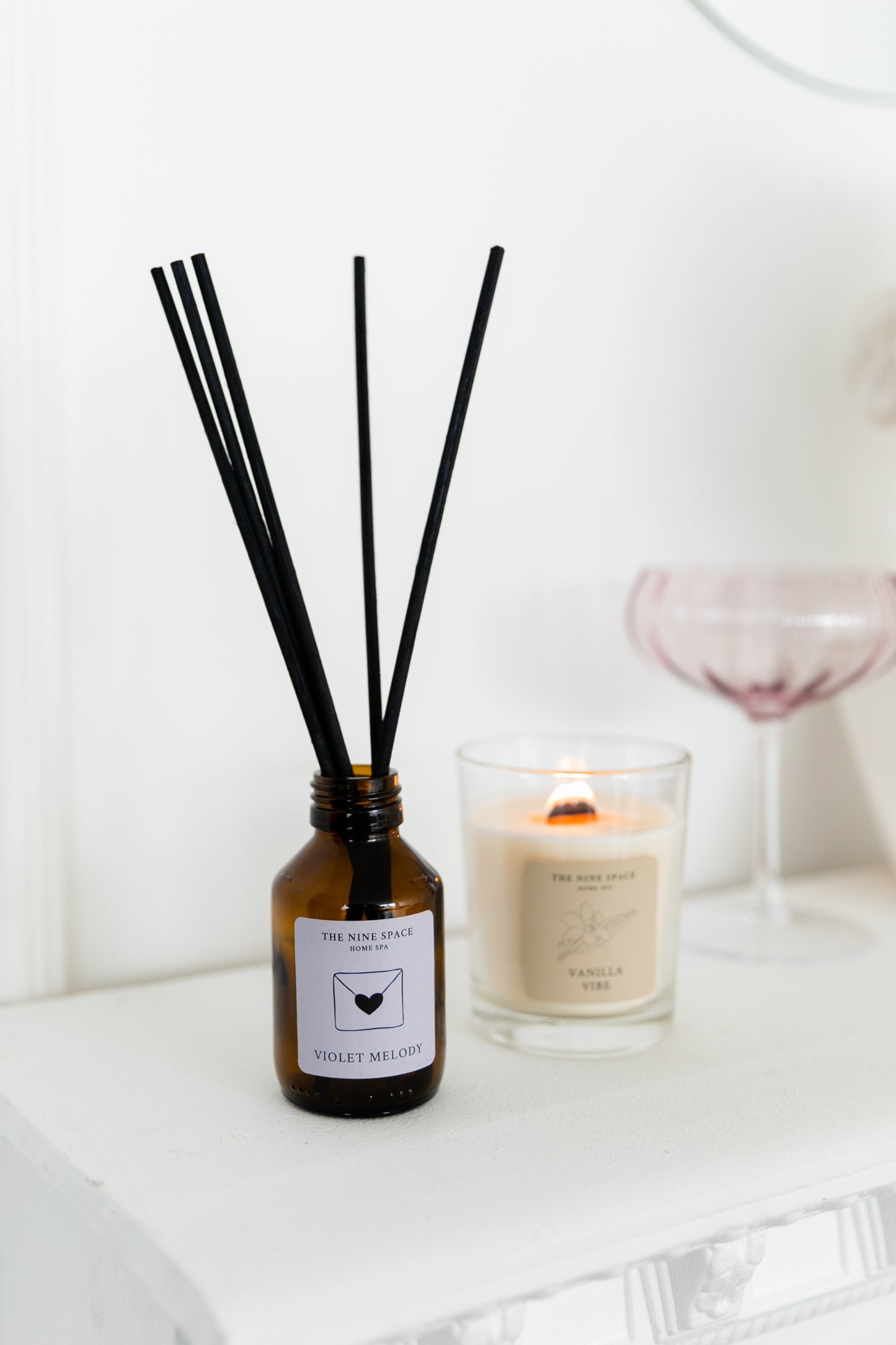 VANILLA Vibe Kerze - Klarglas mit Holzdocht
