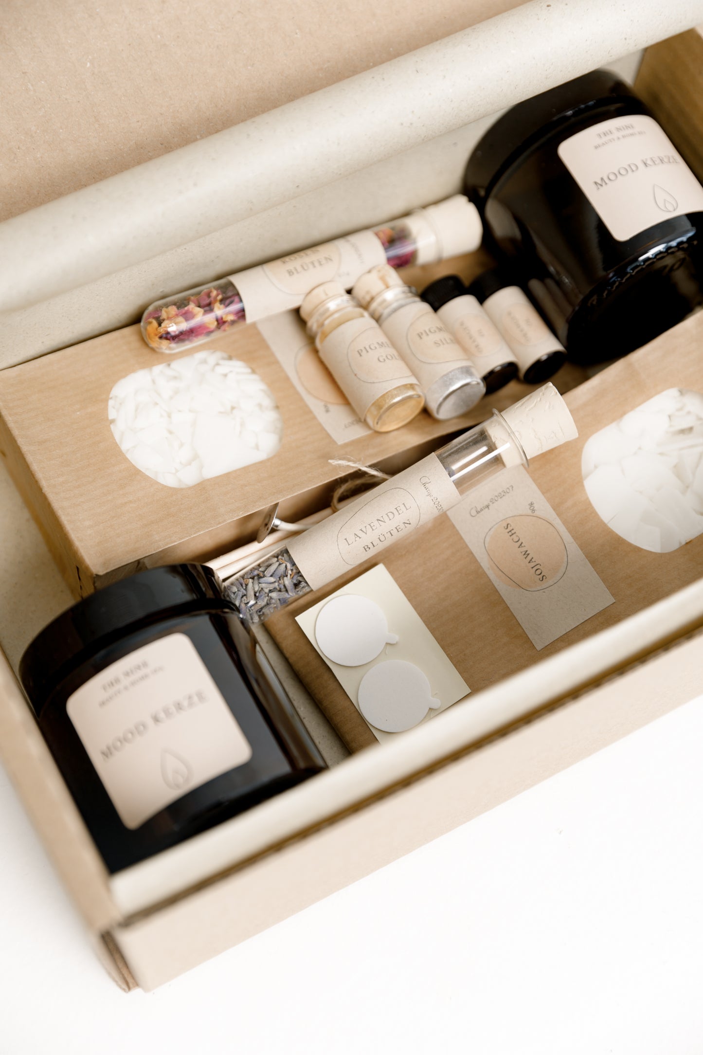 KERZENBOX BIG - DIY SET KERZEN SELBER MACHEN - DIY Kit Braunglas