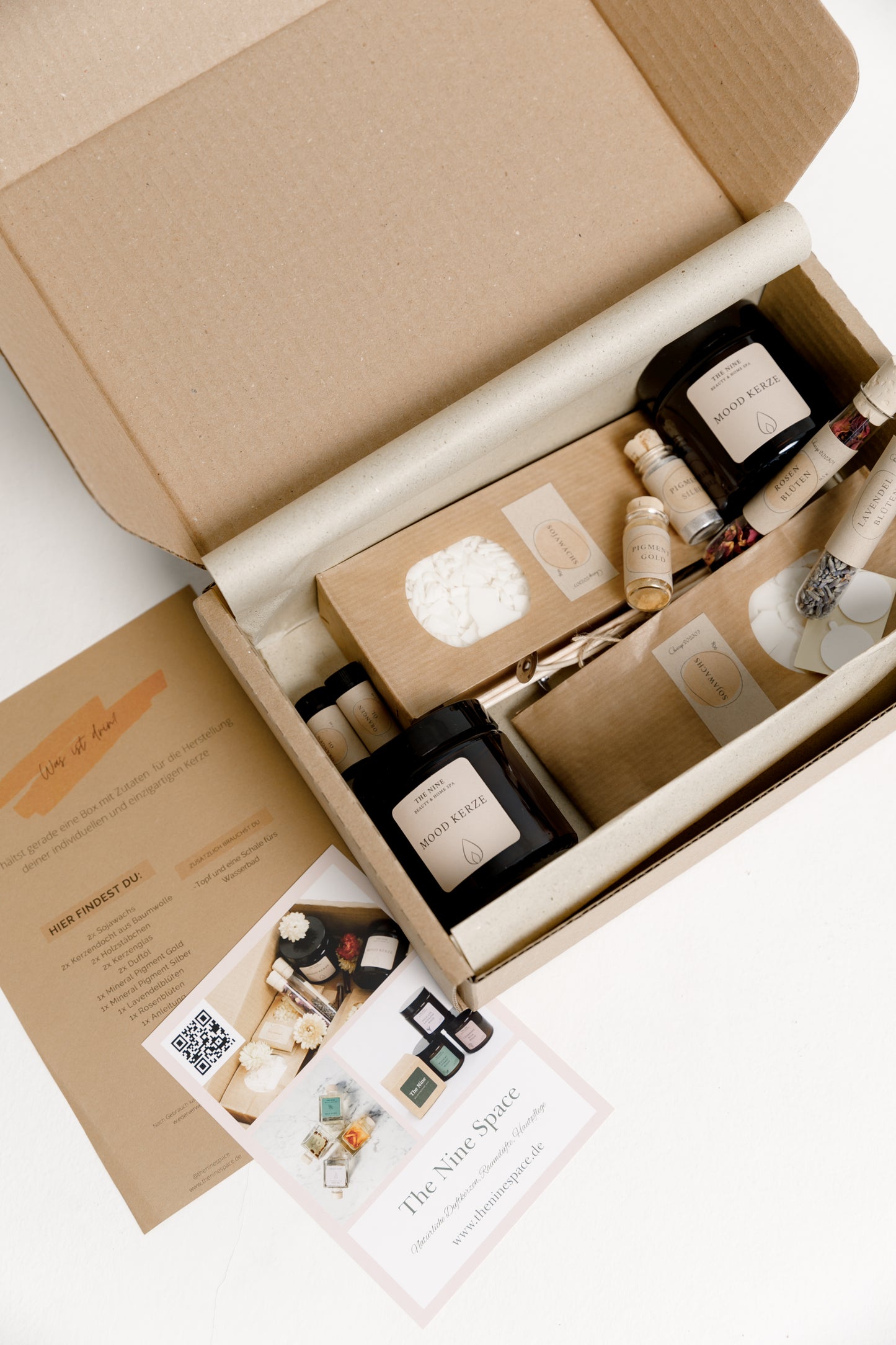 KERZENBOX BIG - DIY SET KERZEN SELBER MACHEN - DIY Kit Braunglas