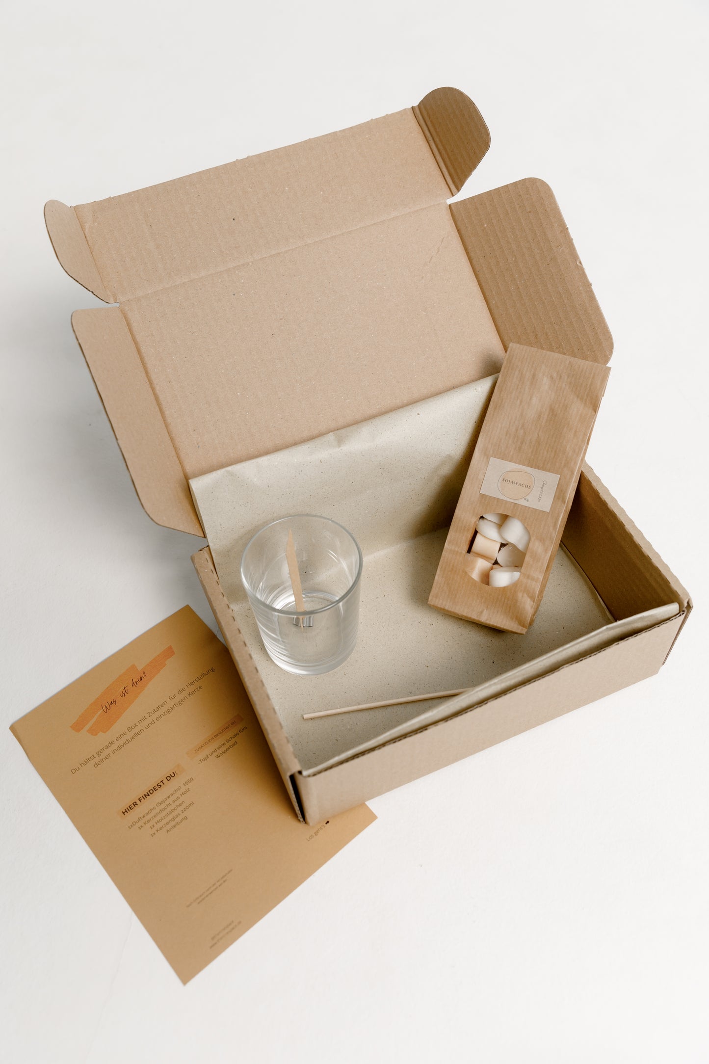 KERZENBOX - DIY SET KERZEN SELBER MACHEN - DIY Kit Klarglas mit Holzdocht