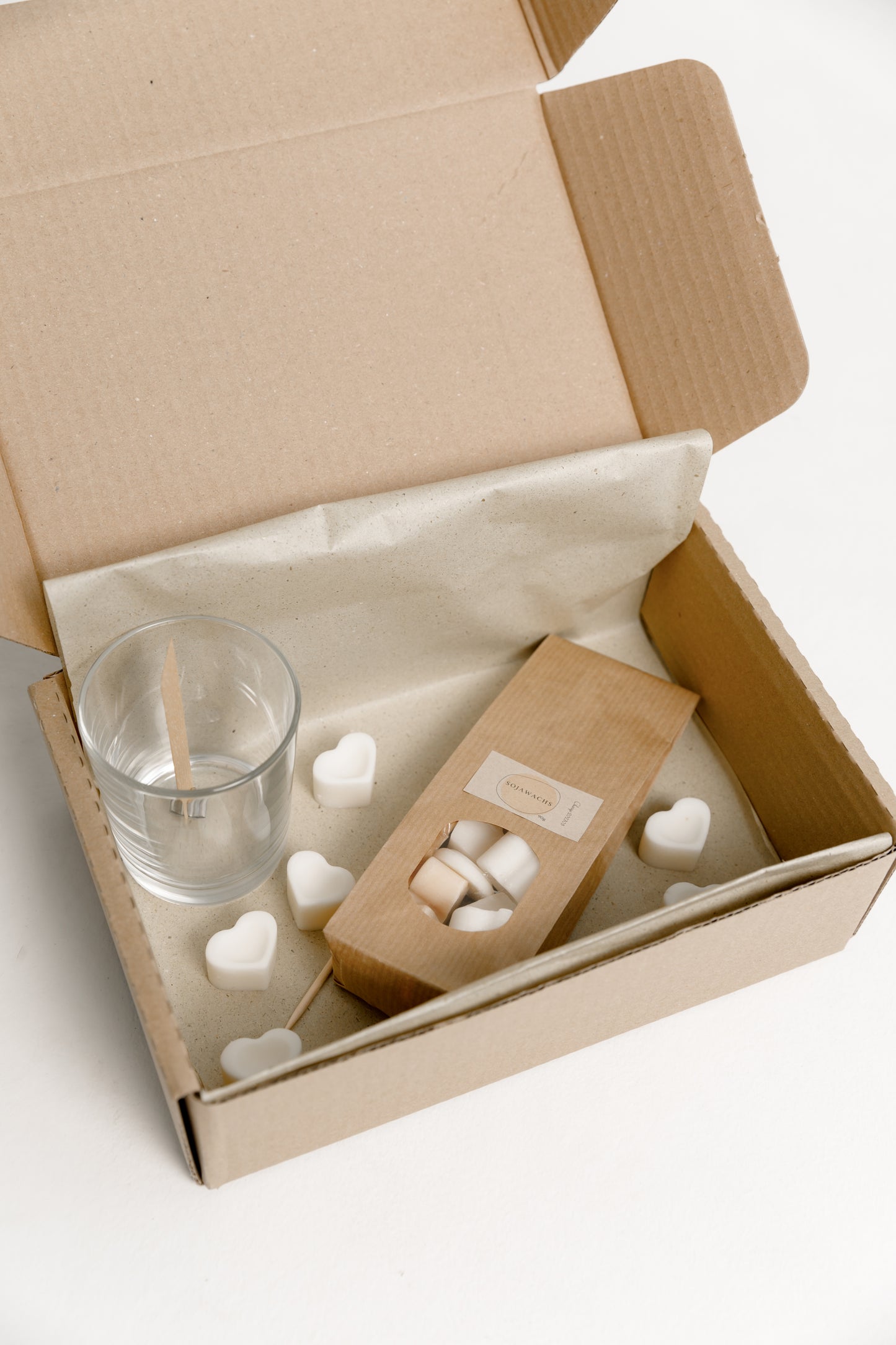 KERZENBOX - DIY SET KERZEN SELBER MACHEN - DIY Kit Klarglas mit Holzdocht
