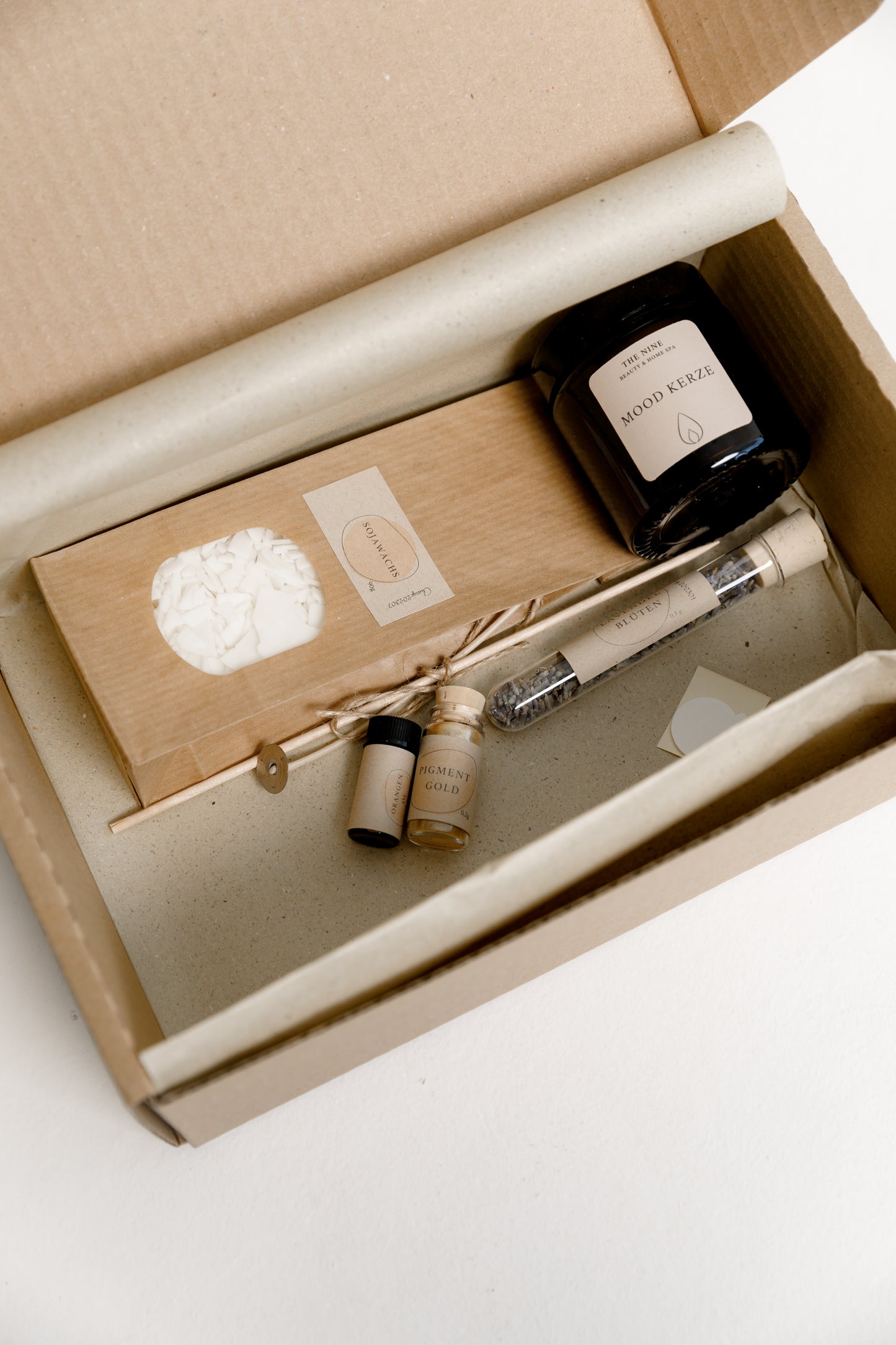 KERZENBOX MINI - DIY SET KERZEN SELBER MACHEN - DIY Kit Braunglas