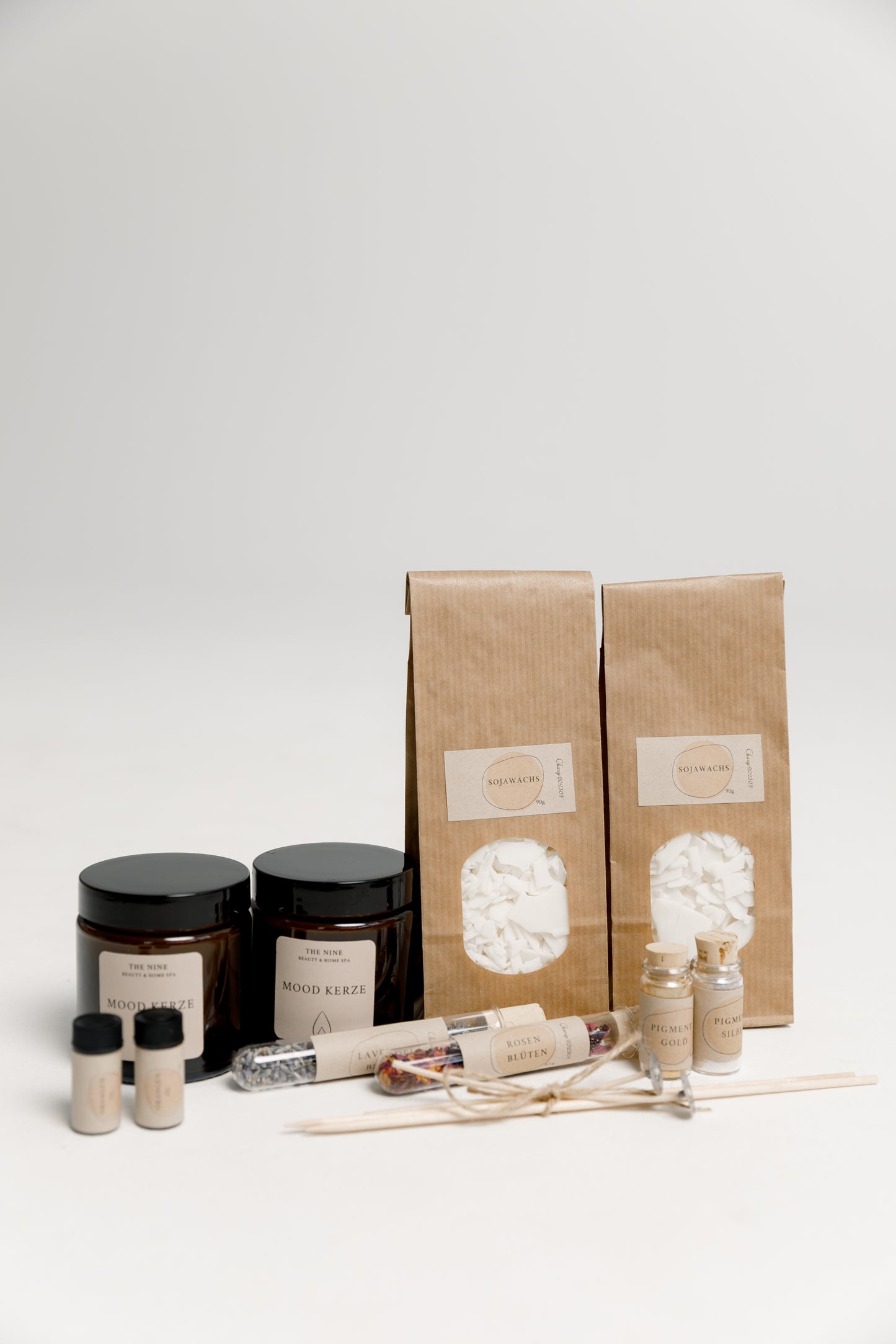 KERZENBOX BIG - DIY SET KERZEN SELBER MACHEN - DIY Kit Braunglas