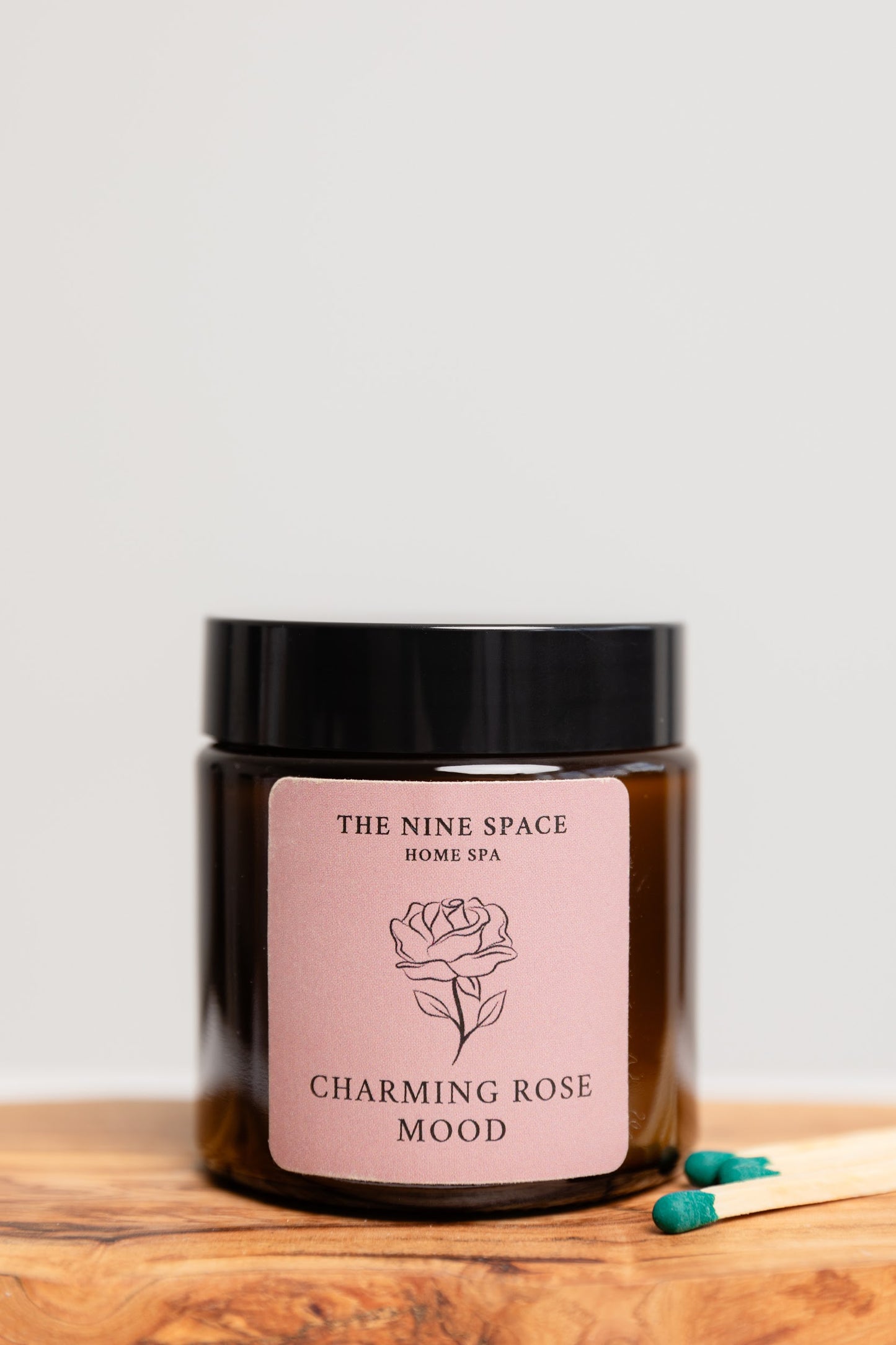 CHARMING ROSE Mood Kerze - Braunglas Mini