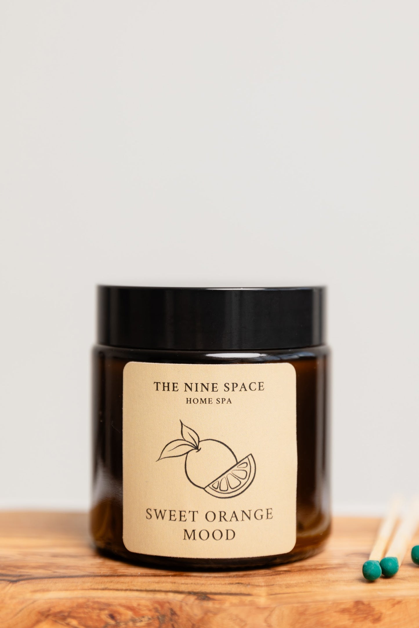 SWEET ORANGE Mood Kerze - Braunglas Mini