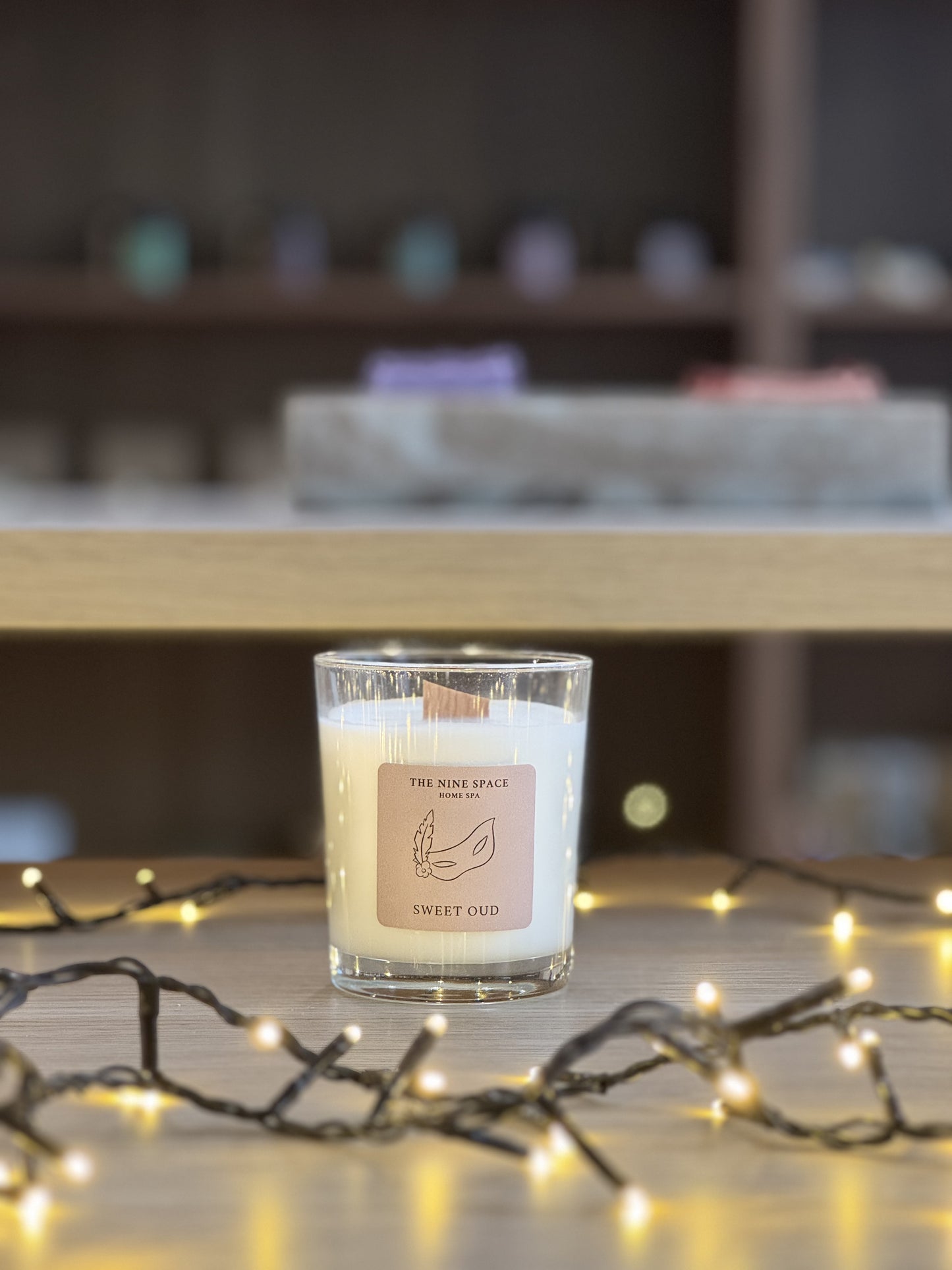 SWEET OUD Kerze - Klarglas mit Holzdocht