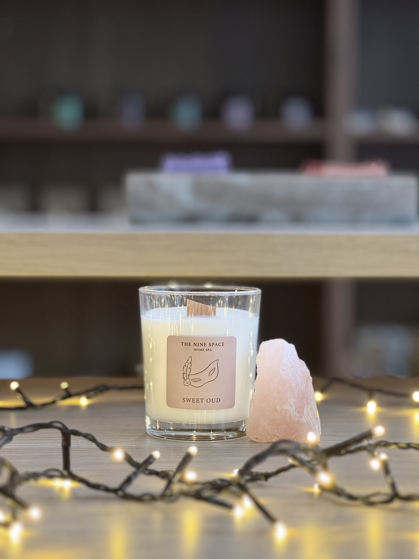 SWEET OUD Kerze - Klarglas mit Holzdocht