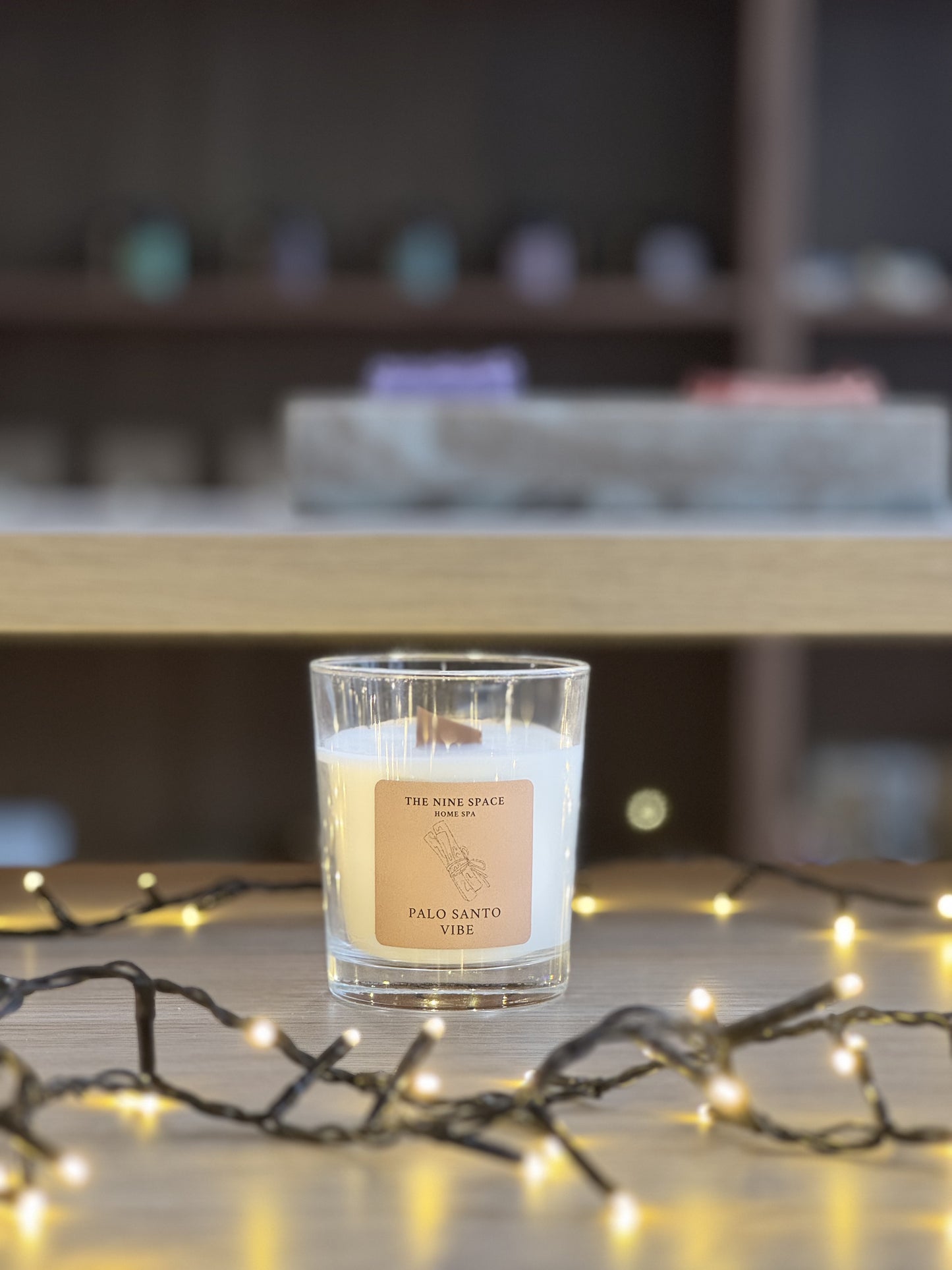 PALO SANTO Vibe Kerze - Klarglas mit Holzdocht