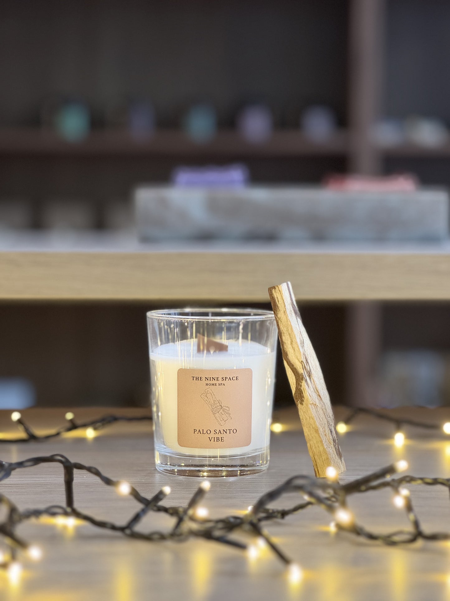 PALO SANTO Vibe Kerze - Klarglas mit Holzdocht