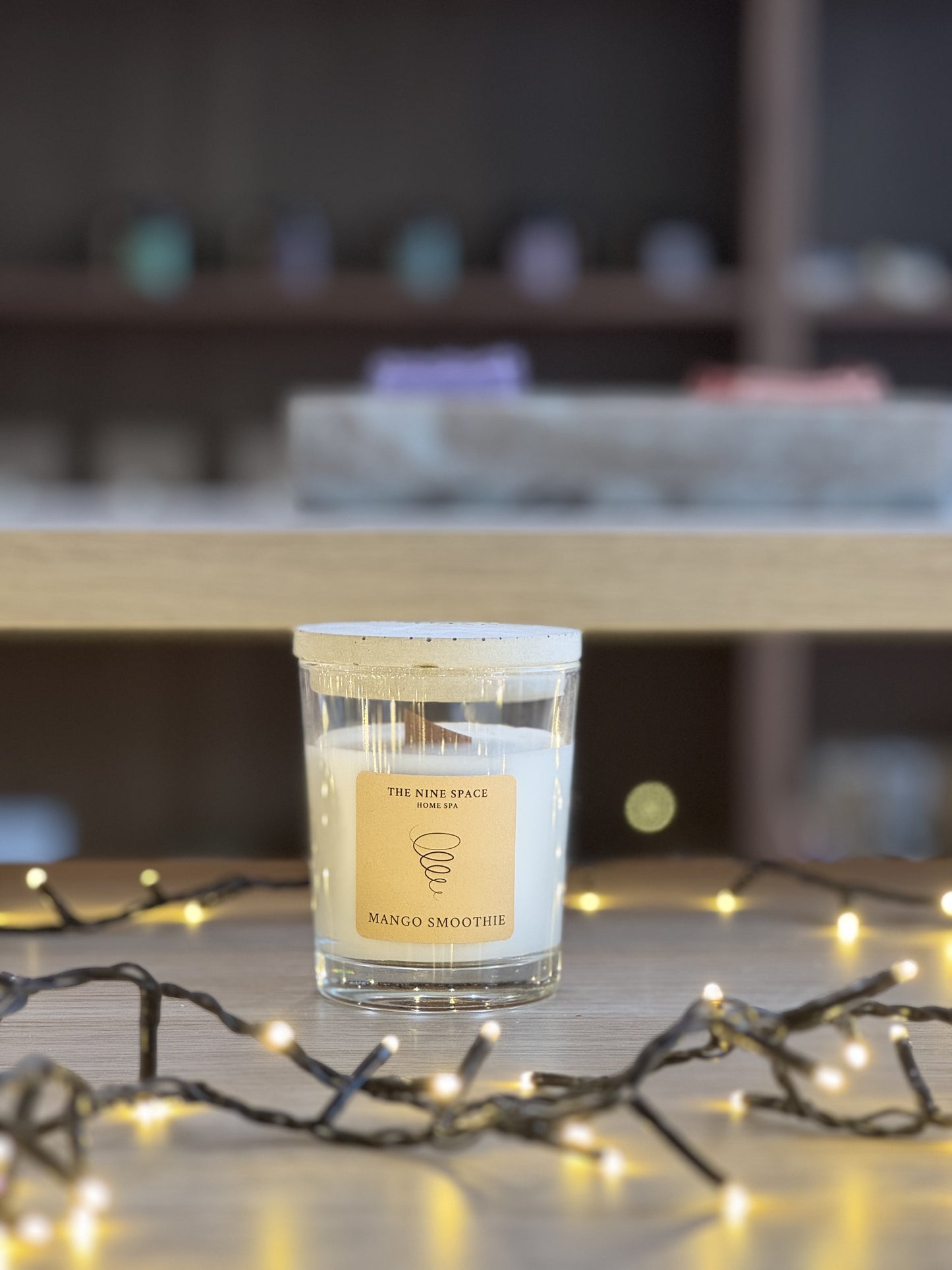 MANGO SMOOTHIE Kerze - Klarglas mit Holzdocht