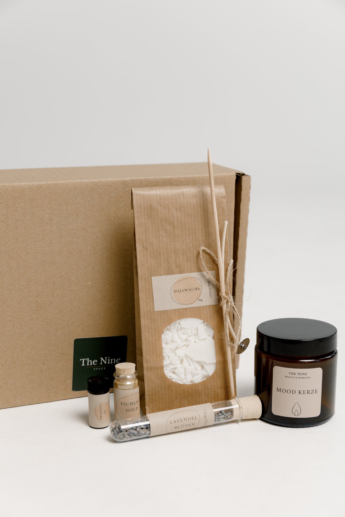 KERZENBOX MINI - DIY SET KERZEN SELBER MACHEN - DIY Kit Braunglas