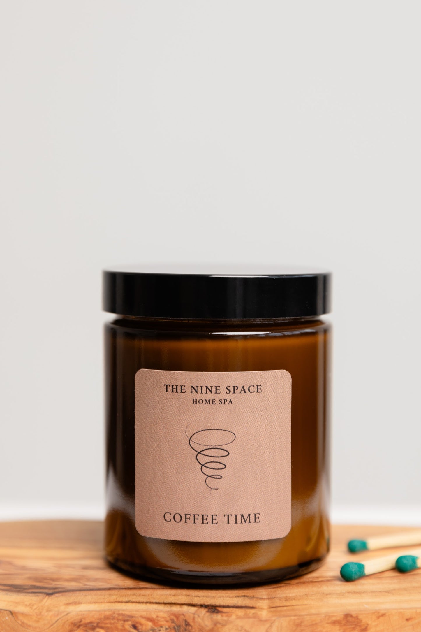 COFFEE TIME Kerze - Braunglas