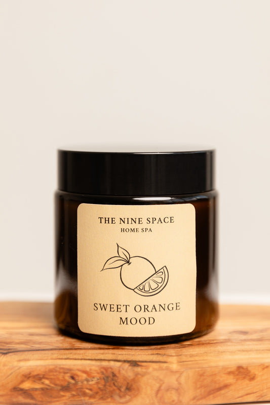 SWEET ORANGE Mood Kerze - Braunglas Mini