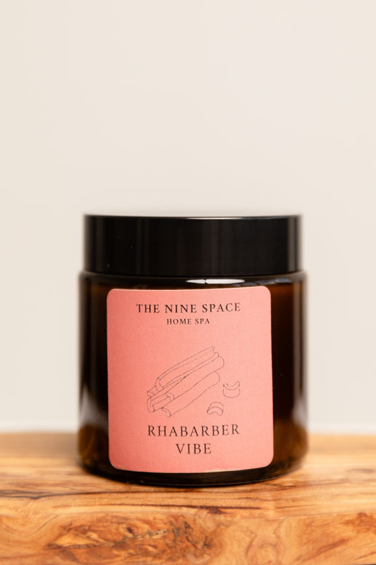 RHABARBER VIBE Kerze - Braunglas Mini