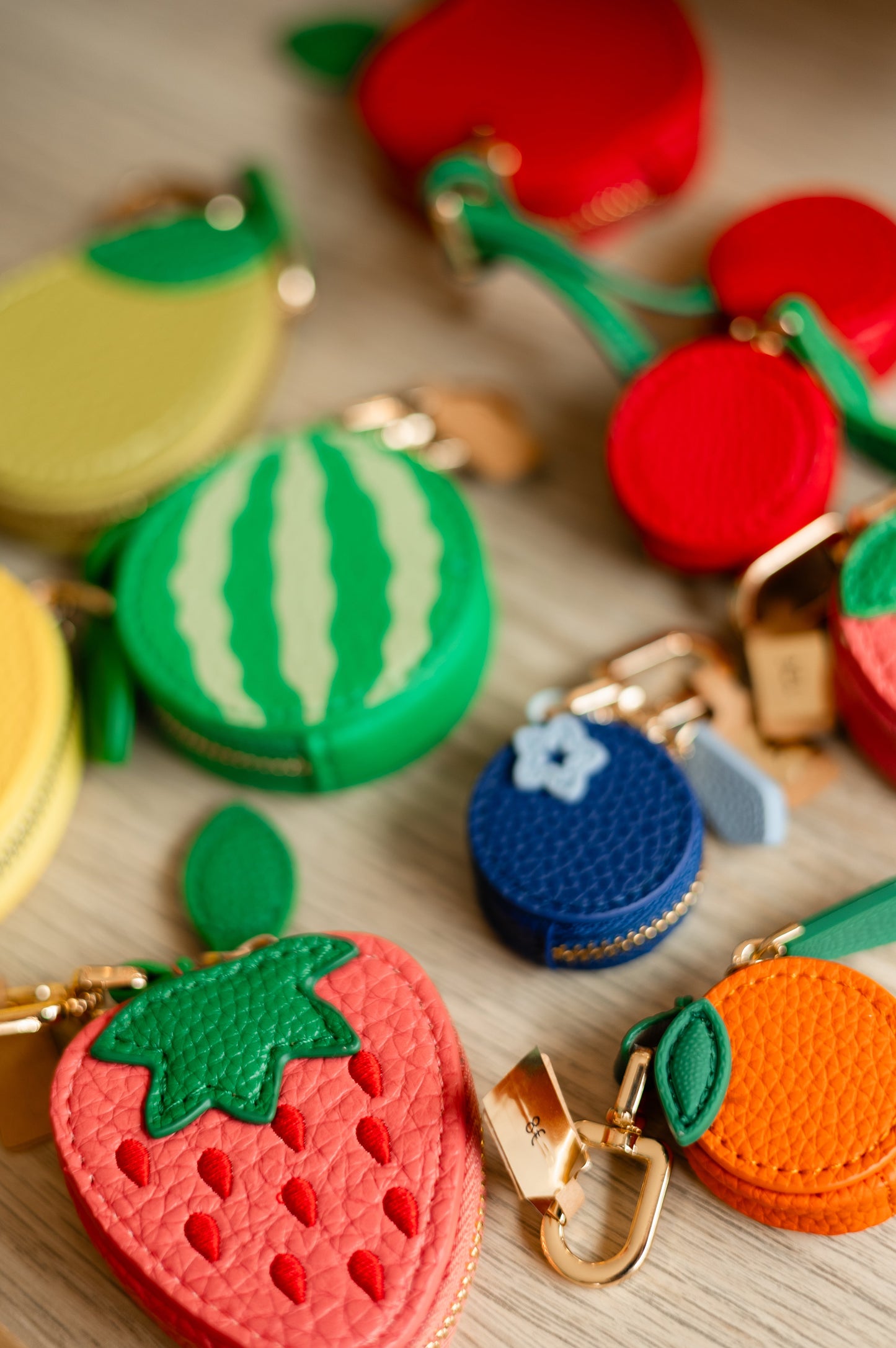 Taschenanhänger Obst | Kunstleder mit Reißverschluss