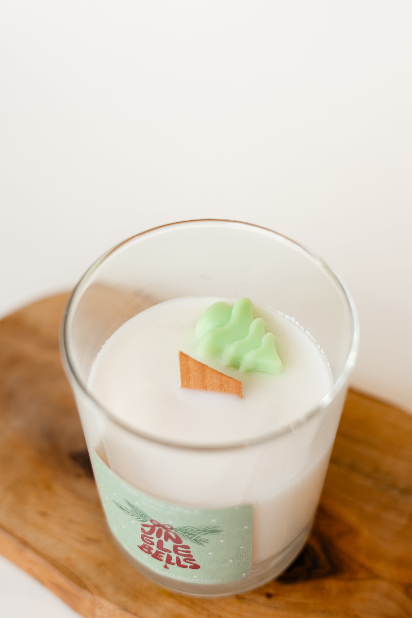 LIMITED EDITION - JINGLE BELLS Mood Kerze - Klarglas mit Holzdocht Mini
