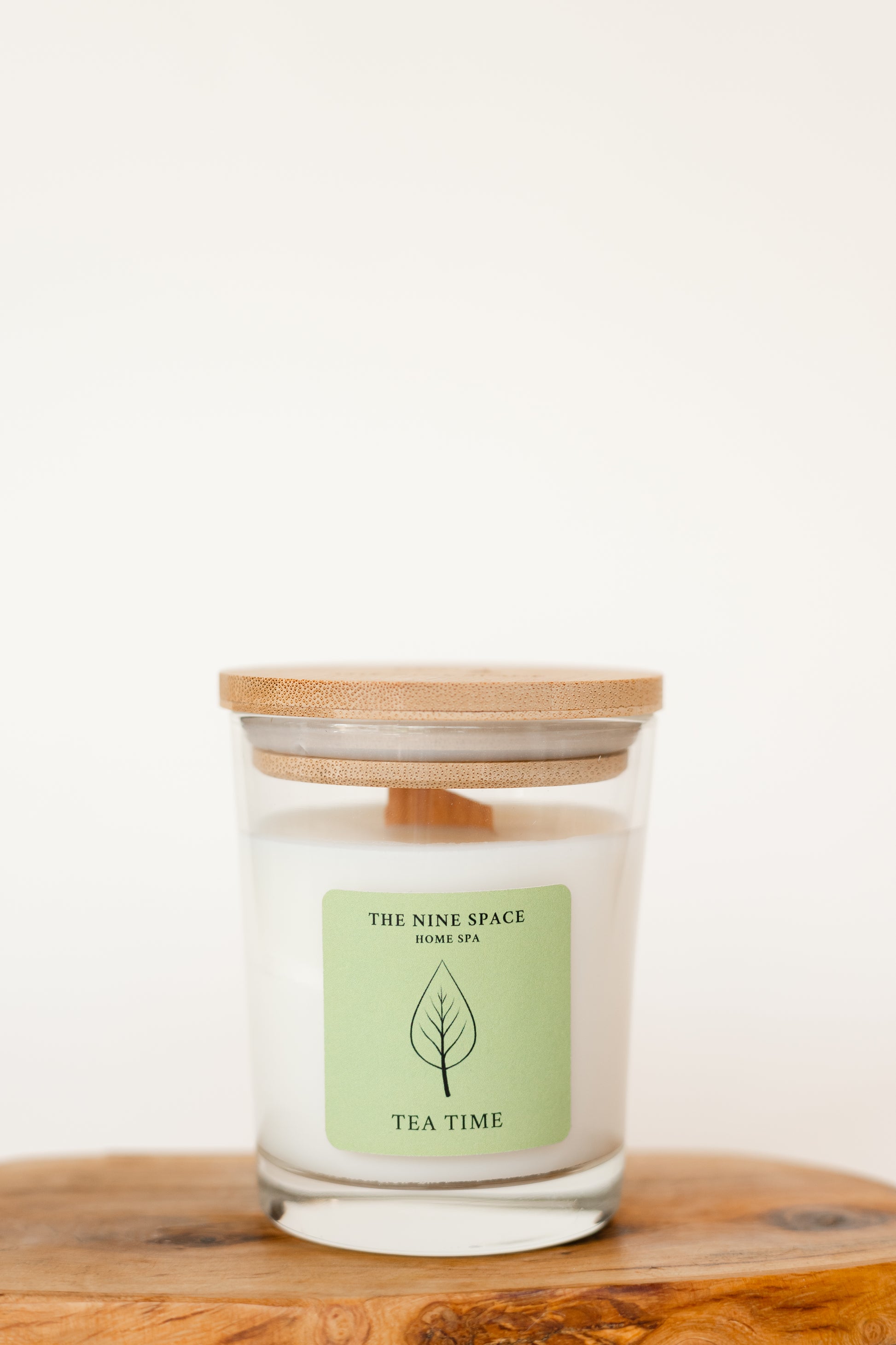 TEA TIME Kerze Klarglas Holzdocht Teeduft | THE NINE SPACE