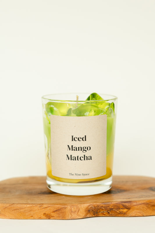 Iced MANGO MATCHA Duftkerze tropisch Iced Look | THE NINE SPACE