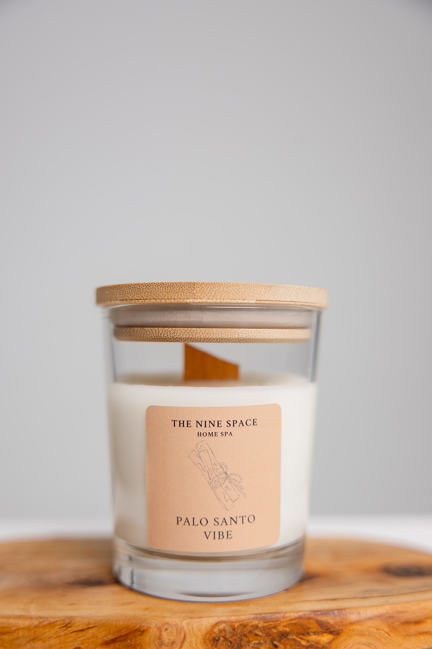 PALO SANTO Vibe Kerze - Klarglas mit Holzdocht