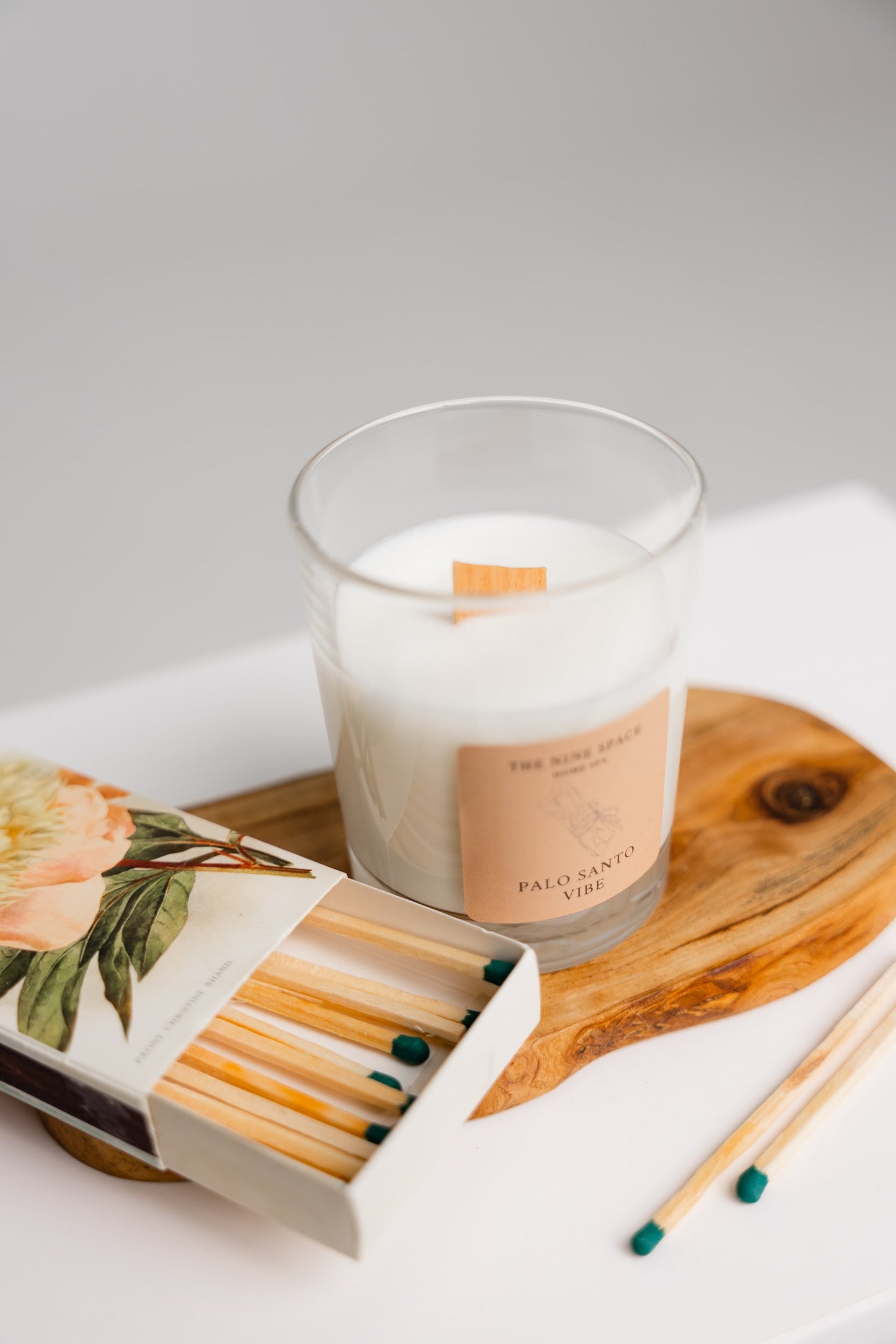 PALO SANTO Vibe Kerze - Klarglas mit Holzdocht