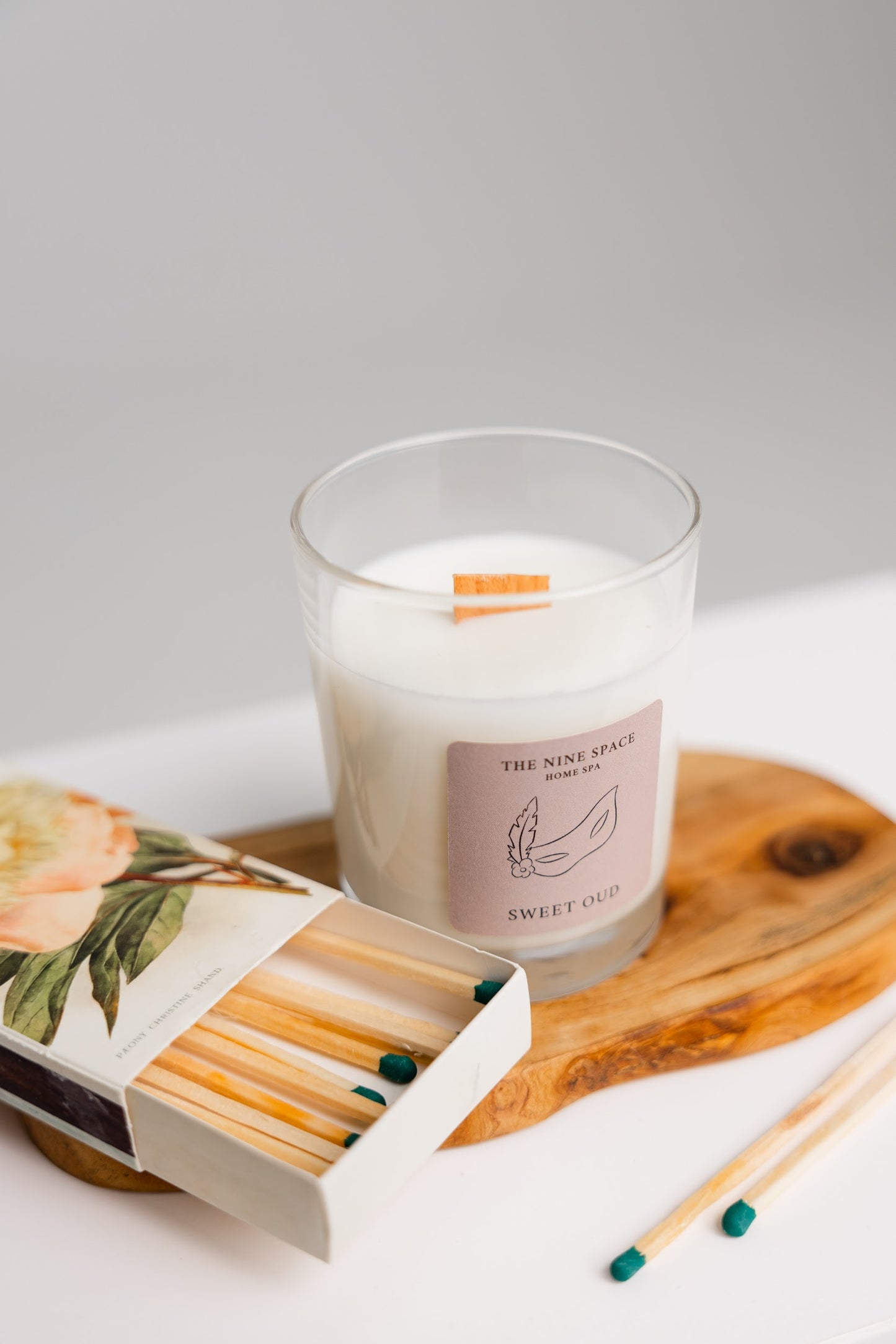 SWEET OUD Kerze - Klarglas mit Holzdocht