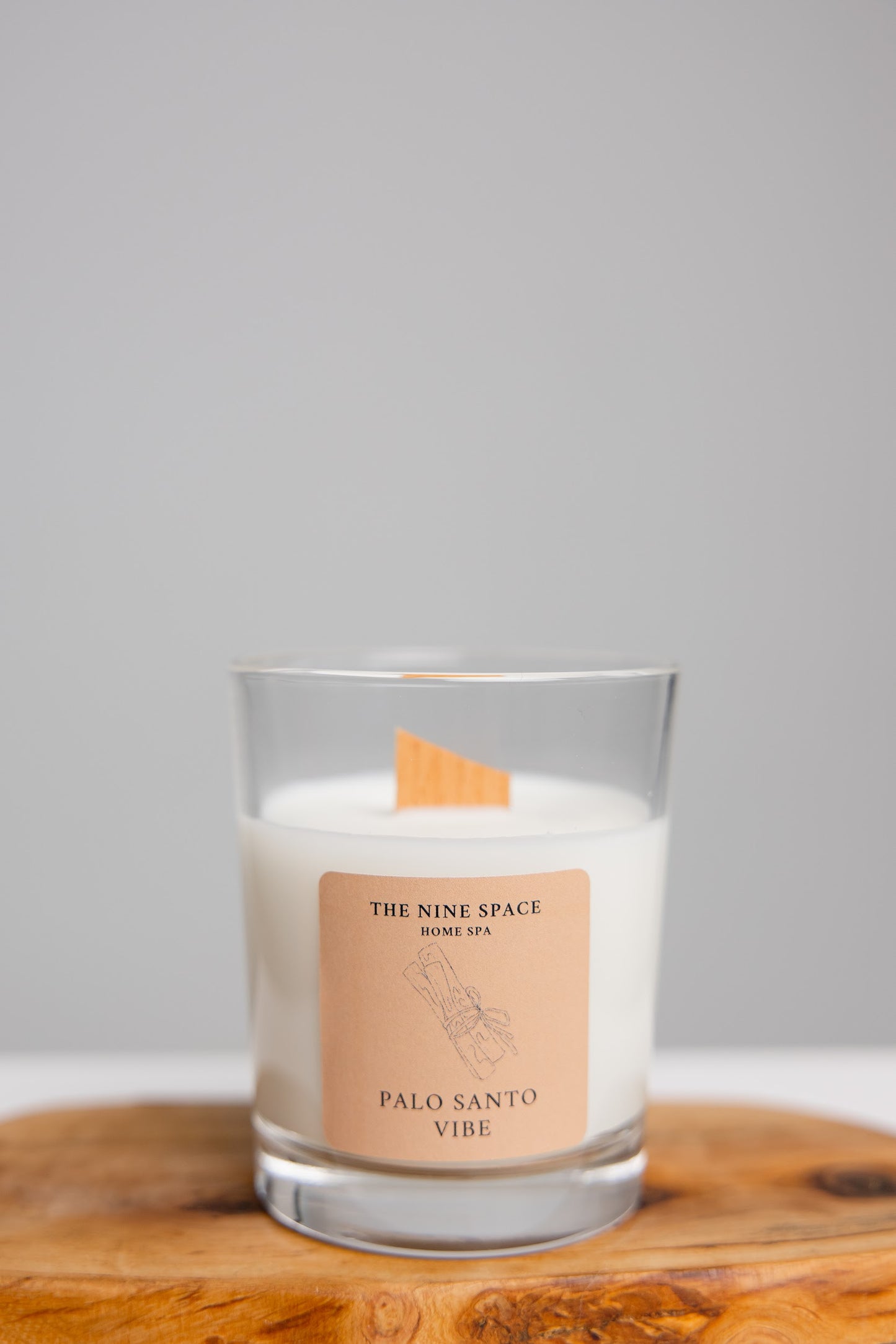 PALO SANTO Vibe Kerze - Klarglas mit Holzdocht